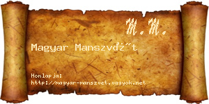 Magyar Manszvét névjegykártya
